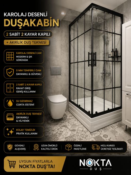 Karolaj Desen Köşe Duşakabin+Duşteknesi KD109 Karolaj Desen Köşe Duşakabin+Duşteknesi KD109