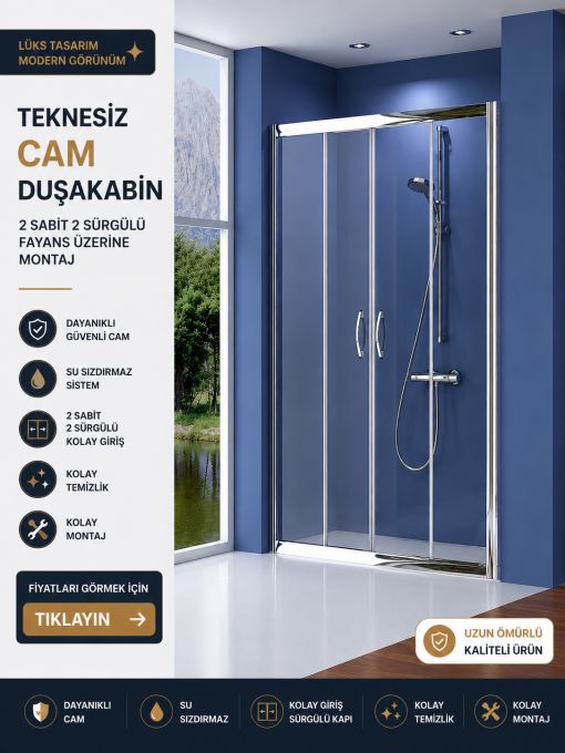 Teknesiz Lüks Camlı Duşakabin ND112 Teknesiz Lüks Camlı Duşakabin ND112