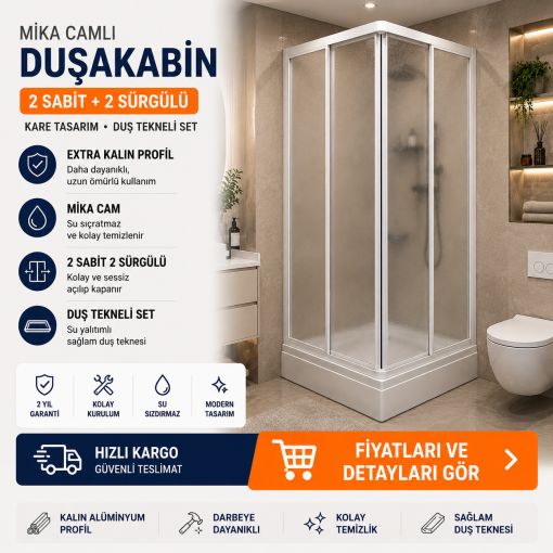Kare Tekneli Mika Duşakabin 