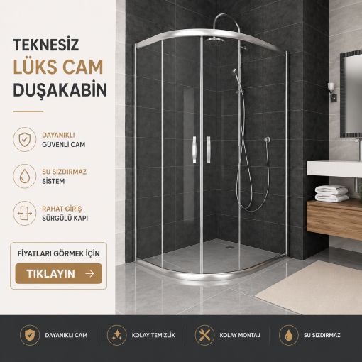 Teknesiz Lüks Cam Duşakabin ND111 